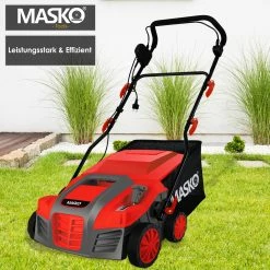 MASKO® - Elektro 2in1 Vertikutierer Rasenlüfter 1800 Watt 40cm Arbeitsbreite 55L Fangkorb Inkl. Lüfterwalze Lüfter Moosentferner, 5-stufige Arbeitstiefe Einstellbar , Höhenverstellbarer Holm -Zipper Geschäft 8600364700 21805 prod 006