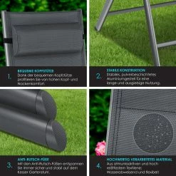 KESSER® Gartenstuhl - Gepolstert Hochlehner Alu Stühle Klappbar Lehne - 7-Fach Verstellbar Rückenlehnen - Klappsessel Klappstühle Aluminium - Wetterfest 8 KESSER® Gartenstuhl - Gepolstert Hochlehner Alu Stühle Klappbar Lehne - 7-Fach Verstellbar Rückenlehnen - Klappsessel Klappstühle Aluminium - Wetterfest -Zipper Geschäft 8600364700 21838 prod 003