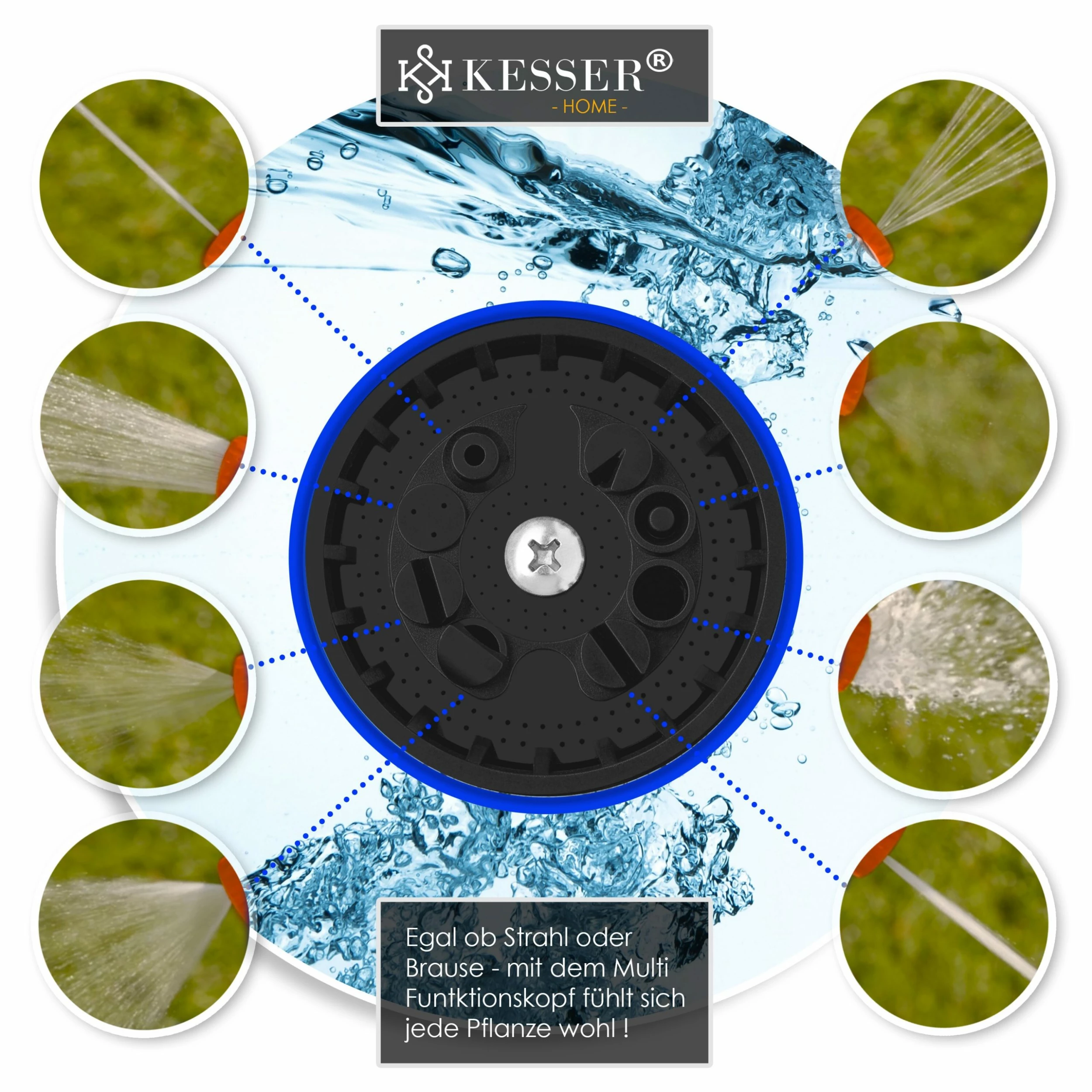 KESSER® Garten-Handbrause Premium 10 Funktionen | Garten-Spritzpistole Für Alle Gängigen Gartenschlauch-Systeme | Gartenbrause | | Spritzdüse | Mit Feststellfunktion | Drücke Bis 10 Bar | 6 KESSER® Garten-Handbrause Premium 10 Funktionen | Garten-Spritzpistole Für Alle Gängigen Gartenschlauch-Systeme | Gartenbrause | | Spritzdüse | Mit Feststellfunktion | Drücke Bis 10 Bar | – Bild 6