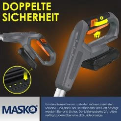 MASKO® Akku-Rasentrimmer Mit 20 V Li-Akku, 2,0 Ah Akku Und Ladegerät, Motorsense 26 Cm Schnittkreis, 180° Trimmwinkel, Teleskop-Stiel & Zusatzhandgriff, Inkl. 20 Messer Kunststoffklinge 10 MASKO® Akku-Rasentrimmer Mit 20 V Li-Akku, 2,0 Ah Akku Und Ladegerät, Motorsense 26 Cm Schnittkreis, 180° Trimmwinkel, Teleskop-Stiel & Zusatzhandgriff, Inkl. 20 Messer Kunststoffklinge -Zipper Geschäft 8600364700 22106 prod 005
