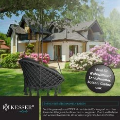 KESSER® Hängesessel Mit Kissen - Chill Hängestuhl Zum Aufhängen Für Erwachsene & Kinder Hängematte Bis 150 Kg Hängesitz Aufhängung Indoor & Outdoor Wohn & Garten Terrasse 10 KESSER® Hängesessel Mit Kissen - Chill Hängestuhl Zum Aufhängen Für Erwachsene & Kinder Hängematte Bis 150 Kg Hängesitz Aufhängung Indoor & Outdoor Wohn & Garten Terrasse -Zipper Geschäft 8600364700 22113 prod 005