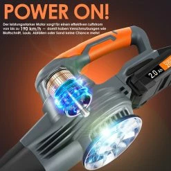 MASKO® Akku Laubbläser Mit Akku Und Ladegerät Power Charger - Luftstrom 190km/h - Lithium Ionen Akku 20 V, 2000 MAh 2,0 Ah - Leichtes Ergonomisches Elektrisch Gebläse 2-Gang Geschwindigkeit -Zipper Geschäft 8600364700 22464 prod 003