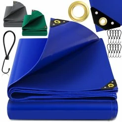 KESSER® Premium Abdeckplane Mit Ösen, 650 G/m² PVC Wasserdicht & Reißfest - Hochwertige Plane Universell Für LKW, Pool, Holz Gartenmöbel - Abdeckung, Schutzplane, Gewebeplane