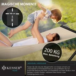 KESSER® Hängematte HILL Mit Gestell Kissen Doppelhängematte Für 2 Personen-Stabiler Rahmen -200kg Belastbarkeit Indoor & Outdoor XXL Hängesessel Doppel Mehrpersonen Garten Pool Balkon Terrasse 8 KESSER® Hängematte HILL Mit Gestell Kissen Doppelhängematte Für 2 Personen-Stabiler Rahmen -200kg Belastbarkeit Indoor & Outdoor XXL Hängesessel Doppel Mehrpersonen Garten Pool Balkon Terrasse -Zipper Geschäft 8600364700 23022 prod 003
