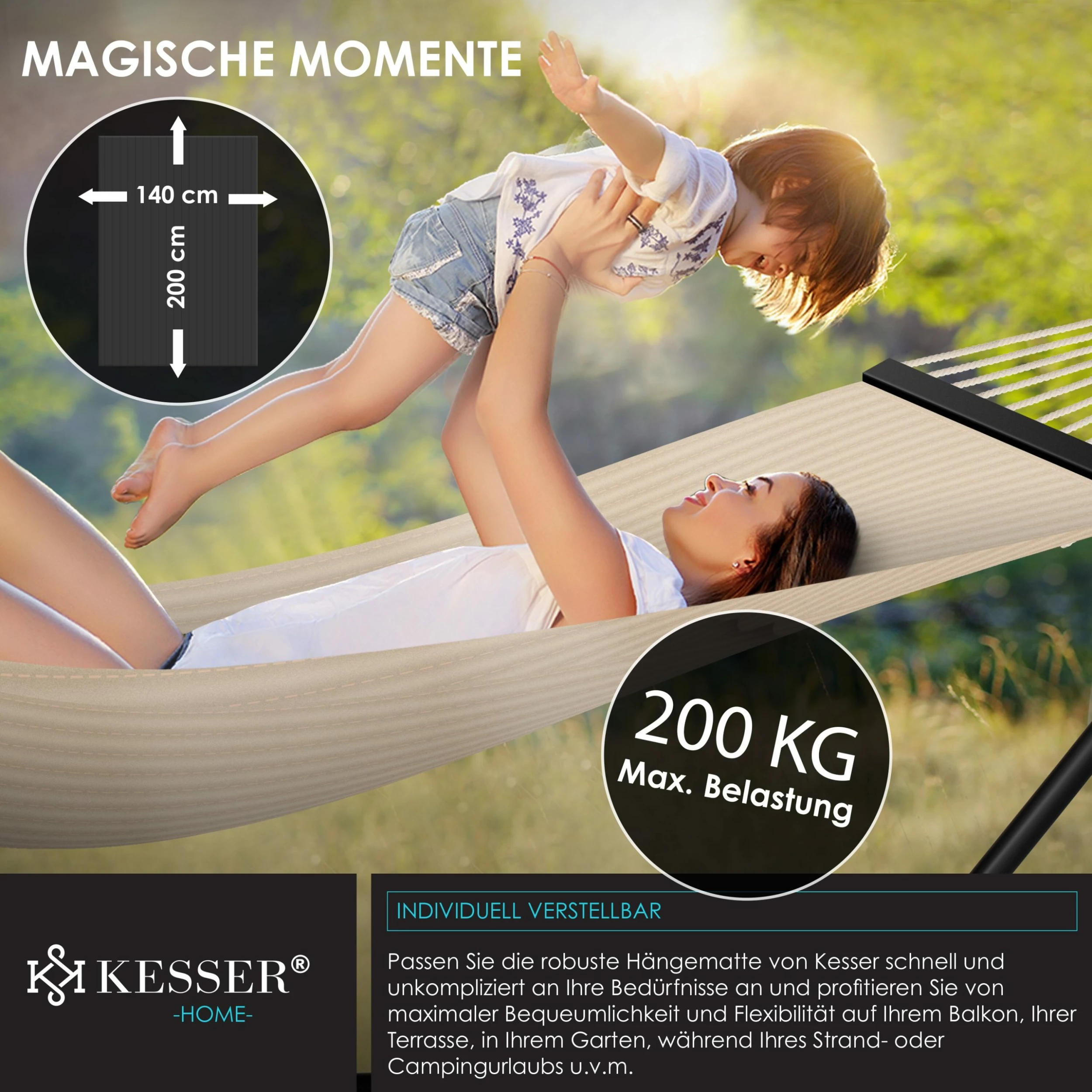 KESSER® Hängematte HILL Mit Gestell Kissen Doppelhängematte Für 2 Personen-Stabiler Rahmen -200kg Belastbarkeit Indoor & Outdoor XXL Hängesessel Doppel Mehrpersonen Garten Pool Balkon Terrasse 3 KESSER® Hängematte HILL Mit Gestell Kissen Doppelhängematte Für 2 Personen-Stabiler Rahmen -200kg Belastbarkeit Indoor & Outdoor XXL Hängesessel Doppel Mehrpersonen Garten Pool Balkon Terrasse – Bild 3