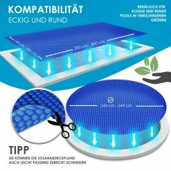 KESSER® Pool Solarabdeckplane Rund Ø 244 Cm | Solarfolie Stärke 120 µm | Solarabdeckung Solarplane Zuschneidbar |Poolsolarplane Solar Folie Poolheizung Für Wassererwärmung Wärmeplane -Zipper Geschäft 8600364700 23032 prod 005