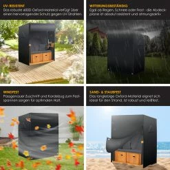 KESSER® Premium Strandkorb Schutzhülle Mit Belüftungsöffnungen, Strandkorbhülle Wasserdicht, Winterfest UV-Beständiges, Schwerlast Reißfest 600D Oxford Gewebe Abdeckung (135x100x160/150cm) -Zipper Geschäft 8600364700 23060 prod 003