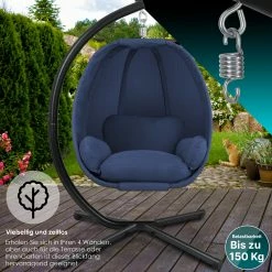 KESSER® Luxe Hängesessel Mit Gestell + Weicher Sitzkissen, Seitenpolsterung, Sitz- Und Rückenkissen Hängekorb Indoor & Outdoor, Garten Schaukel Korb Hängestuhl Stabiler Standfuß, Max. 150 Kg 11 KESSER® Luxe Hängesessel Mit Gestell + Weicher Sitzkissen, Seitenpolsterung, Sitz- Und Rückenkissen Hängekorb Indoor & Outdoor, Garten Schaukel Korb Hängestuhl Stabiler Standfuß, Max. 150 Kg -Zipper Geschäft 8600364700 23157 prod 006
