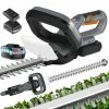MASKO® Akku Heckenschere Profi Hecken & Strauchschere 57cm Schnittlänge Inkl. 21V Akku 3,0 Ah & Ladegerät Kabellos Elektro-Heckenschere 27mm Zahnabstand Dual Schnittklingen Verstellbarer Griff