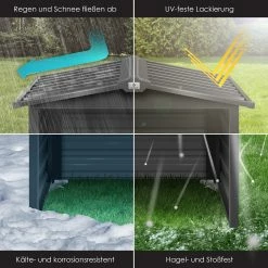 KESSER® Mähroboter Garage Mit Satteldach Dach Carport Überdachung Für Mähroboter Rasenmäher Rasenroboter Automower Garten Metall Witterungsbeständig Mährobotergarage Inkl. Montagematerial -Zipper Geschäft 8600364700 23800 prod 005