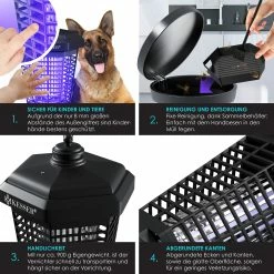 KESSER® Elektrischer Insektenvernichter 18W Insektenfalle Elektrisch 360° Mit UV-Lampe Mückenlampe Fliegenfänger Fliegenfalle Inkl. Insektenfeger Insektenkiller Für Innenräume & Außen Garten Terrasse -Zipper Geschäft 8600364700 23917 prod 003