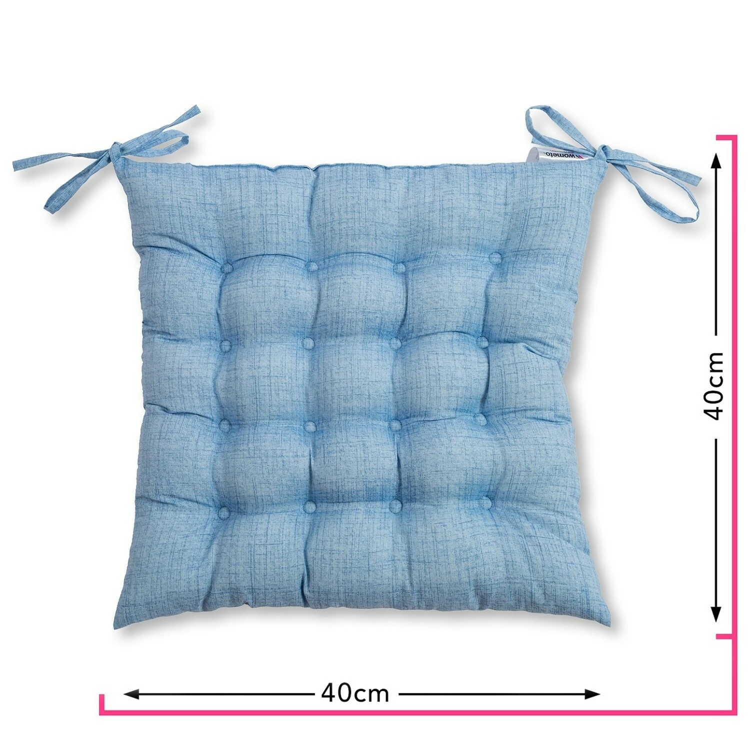 Wometo 4er Set Sitzkissen Prime Mit Bezug Aus 70% Baumwolle - (4er Set) Mit Premium-Steppung Und Bändern 3 Wometo 4er Set Sitzkissen Prime Mit Bezug Aus 70% Baumwolle - (4er Set) Mit Premium-Steppung Und Bändern – Bild 3