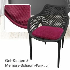 TRISENS Komfortable & Praktische Gel-Kissen 40x40 - Stuhlkissen Mit Modernem Memory-Schaumstoff - Gepolsterte Sitzkissen Out- Und Indoor Gartenkissen Stuhlauflage Rutschfest -Zipper Geschäft 8600366200 11933 prod 004
