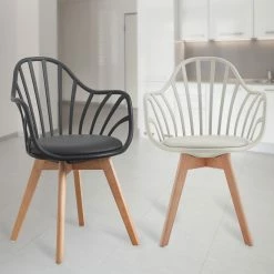 TRISENS Moderner Esszimmerstuhl Im Eleganten Design - Bequemer Gartenstuhl In 5 Farbvariationen Mit Gepolsterter Sitzfläche - Pflegeleichte Terrassenstühle Mit Holzbeinen Für Den Außen- Und Innenbereich -Zipper Geschäft 8600366200 12550 prod 005