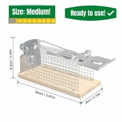 RatzFatz® Mausefalle Lebendfalle 20cm Groß ?Inkl Ebook? Effektiv, Robust – Mäuse, Holz, Lebend Fangen, Kastenfalle, Draht, Keller, Carport, Terrasse, Indoor, Outdoor, Medium, Trapstar MBM-01 -Zipper Geschäft 8600367000 1456 prod 003