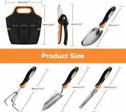 TACKLIFE GGT5A, Gartenwerkzeug Set, Gartengeräte Aus Rostfreiem Edelstahl (29 In 1) : Transplantatkelle, Unkrautstecher, Gartenschere, Gartenunkrautschneider, Pflanzenkelle Mit Skala, Gartengabel, Handtasche Usw. -Zipper Geschäft 8600367000 2430 prod 002